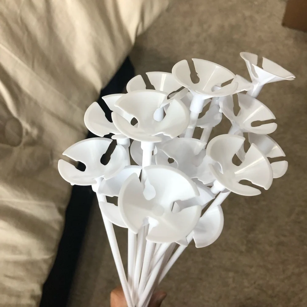 17 White Balloon Sticks for Parties